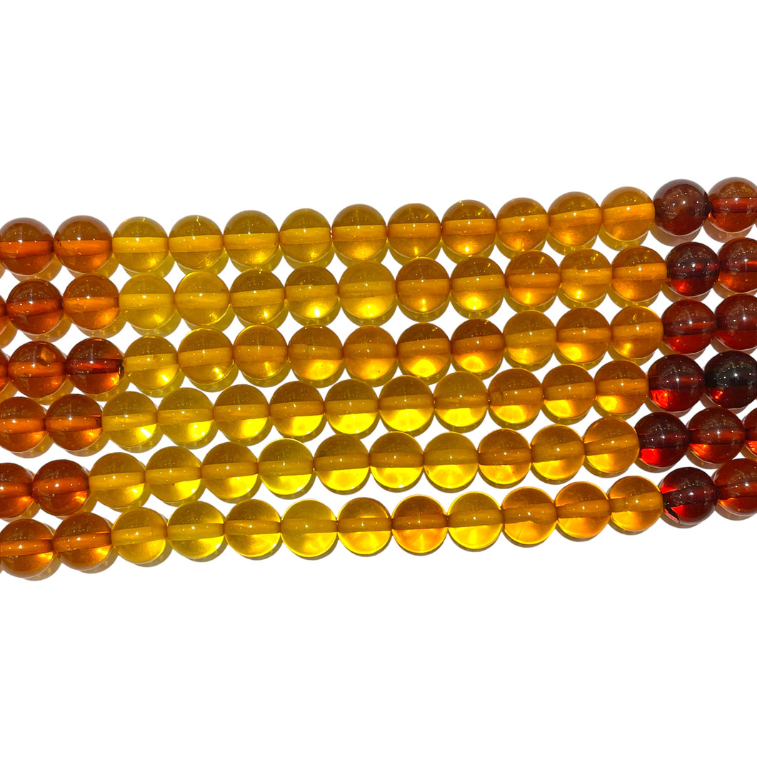 Fil de perles ambres baltiques 8 mm A