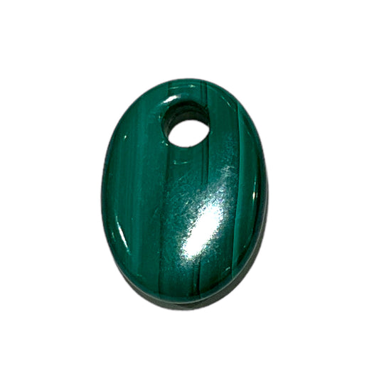 Pendentif Malachite ovale du Congo percé devant