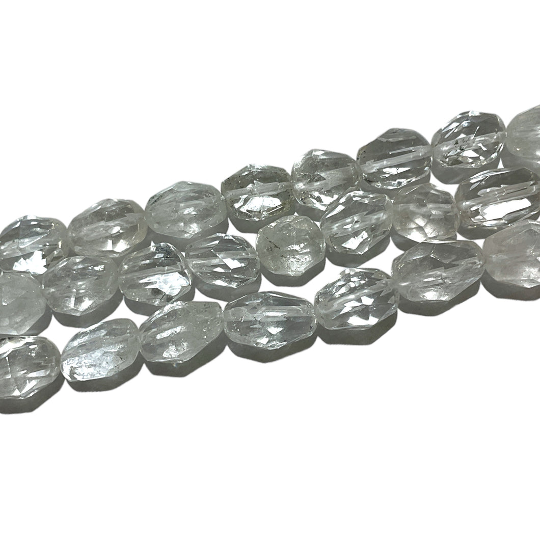 Fil Cristal de roche forme ovale facettée 10x12mm