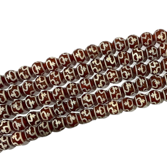 Fil de perle Agate du Tibet Dzi 8mm #33 - Foliesbijoux