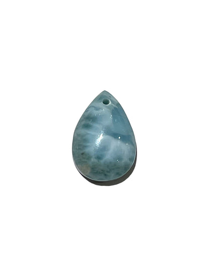 Pendentif Larimar forme goutte percé devant