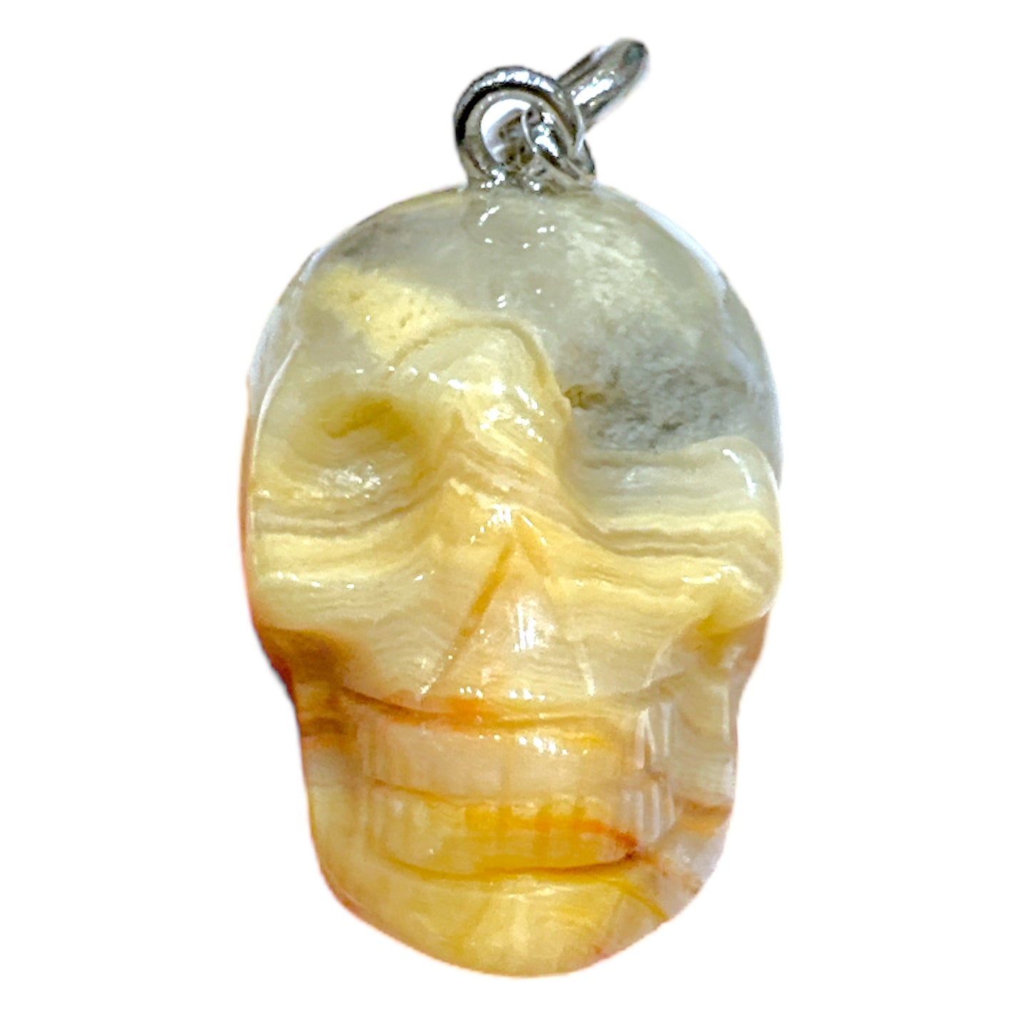 Pendentif crâne en Agate crazy