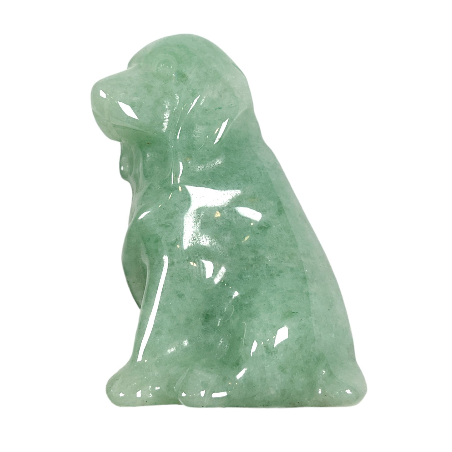 Figurine de chien en Aventurine verte