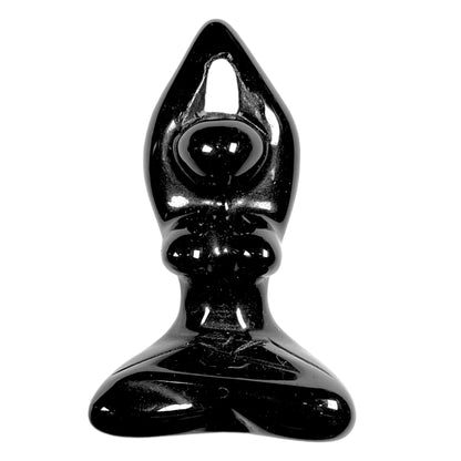 Figurine déesse de la méditation en Obsidienne noire