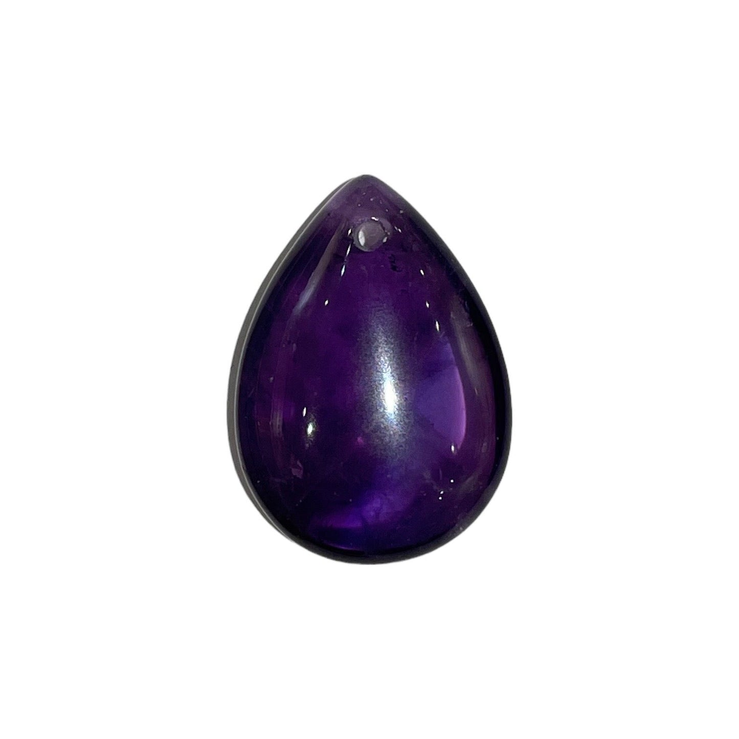 Pendentif Amethyste forme goutte plate percé devant