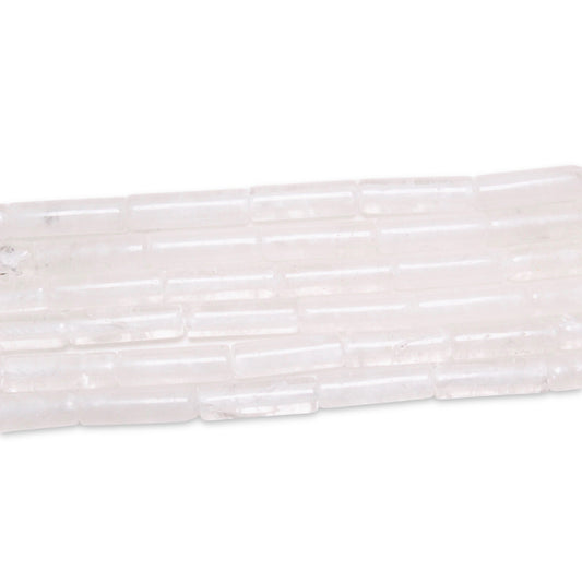 Fil de perles tubes Cristal de roche 4x13 mm