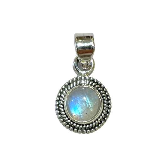 Pendentif Argent 925 & pierre de lune bleu