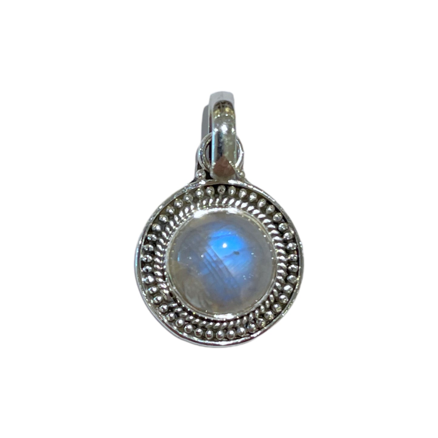 Pendentif Argent 925 & pierre de lune bleu