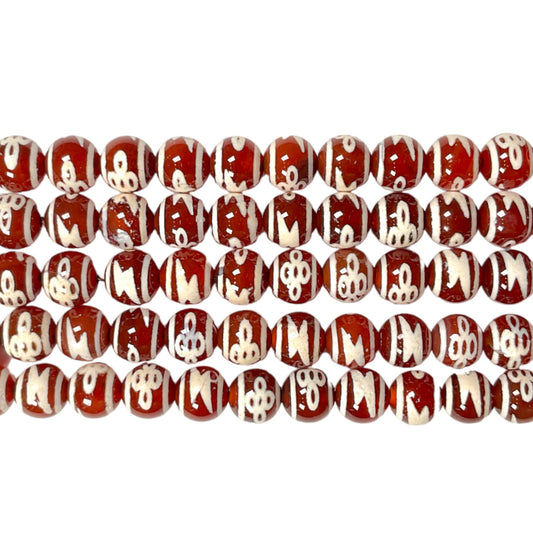 Fil de perle Agate du Tibet Dzi 8 mm #18 - Foliesbijoux