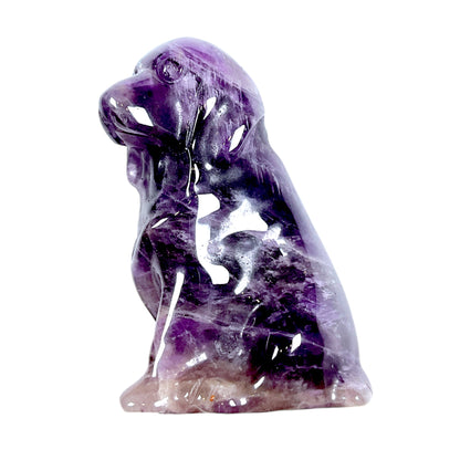 Figurine de chien en Améthyste