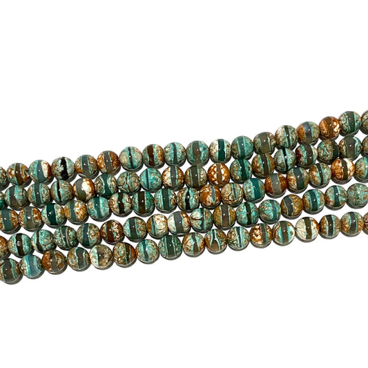 Fil de perle Agate du Tibet (#75) - Foliesbijoux