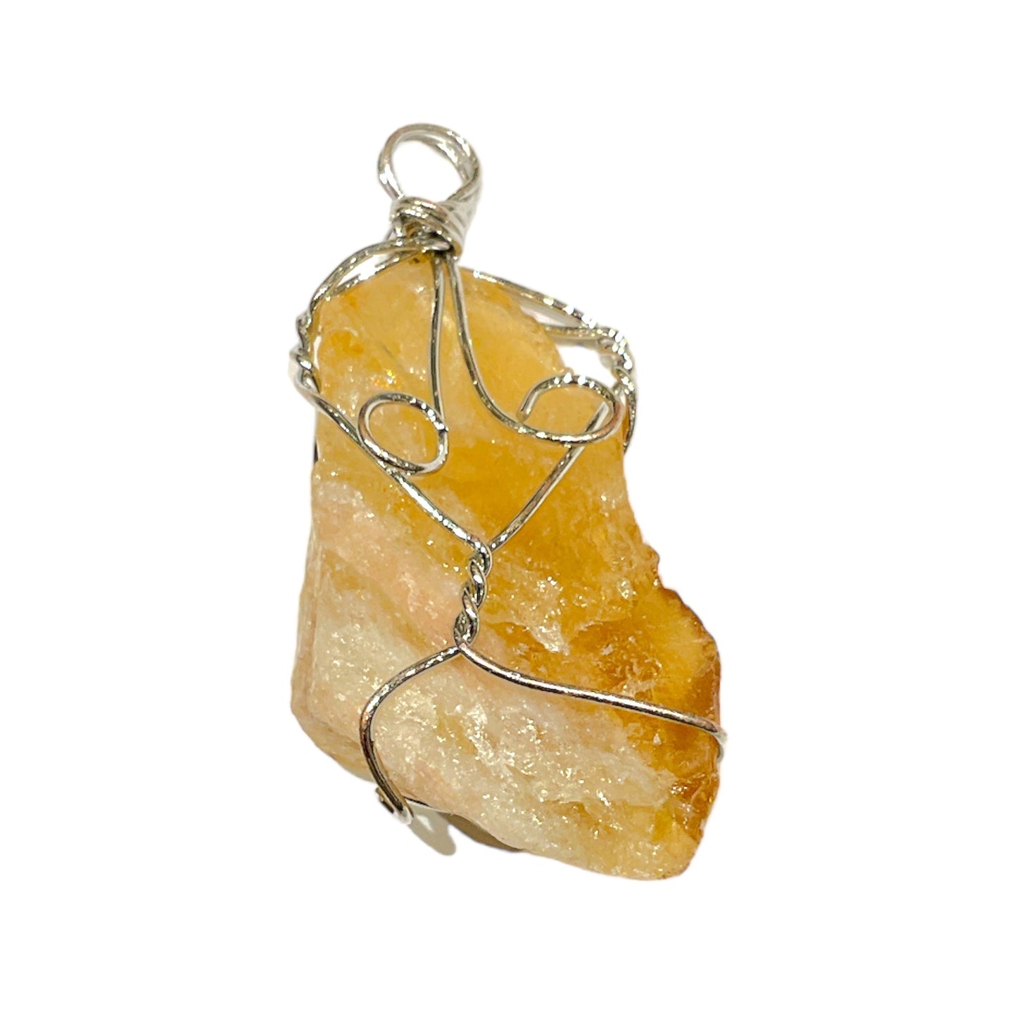 Pendentif Citrine chauffée chauffée Brute