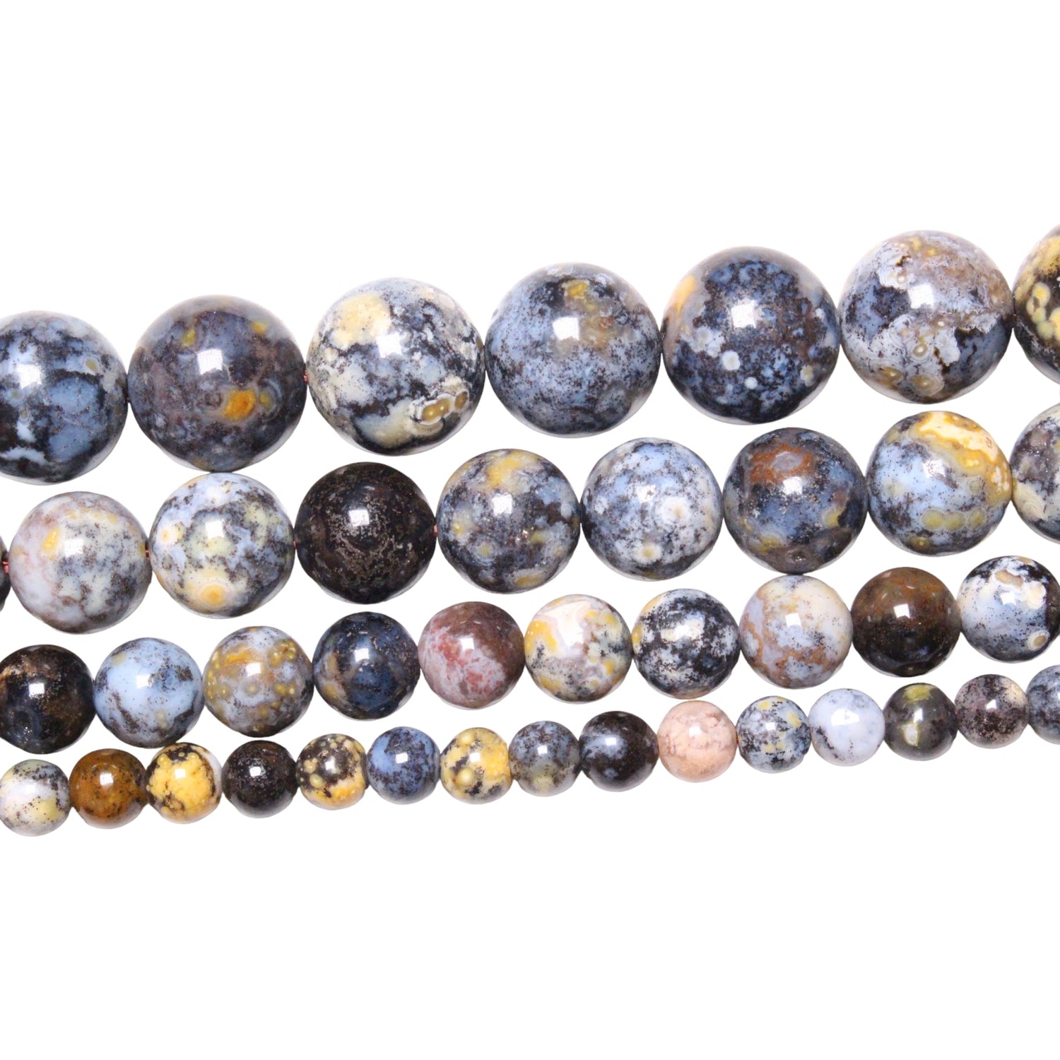 Fil de perle Agate bleue océan A - Foliesbijoux