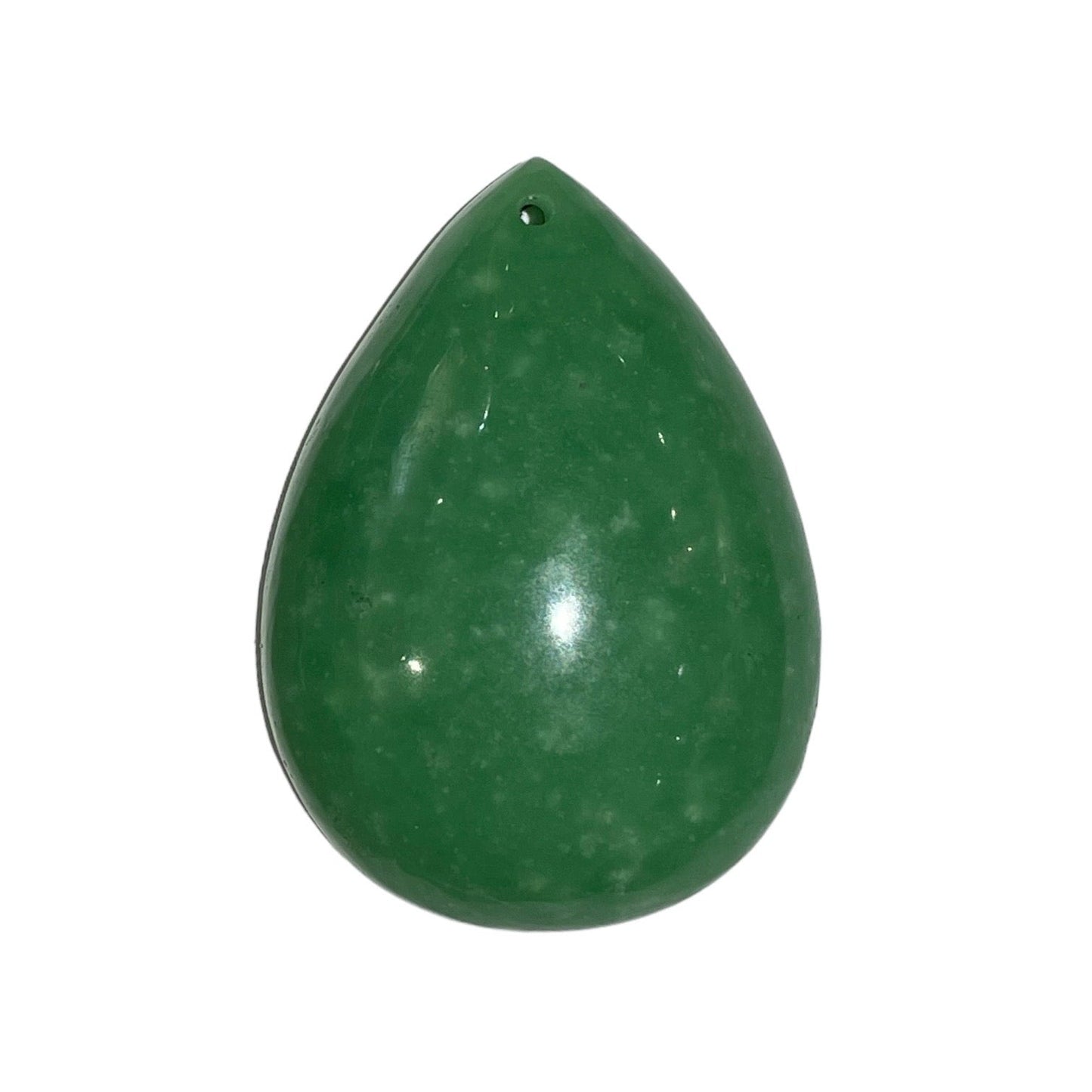 Pendentif Jade forme goutte plate percé devant