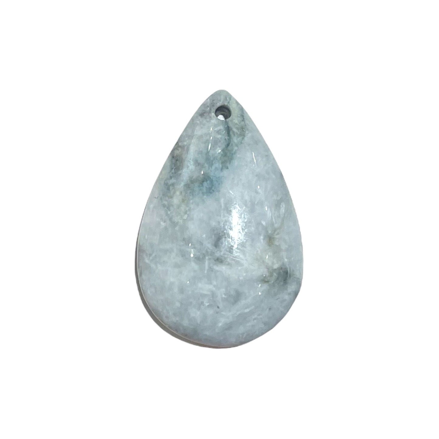 Pendentif Jade de Birmanie forme goutte plate percé devant