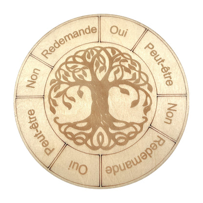 Plaque radiesthésie arbre de vie en bois 10 cm