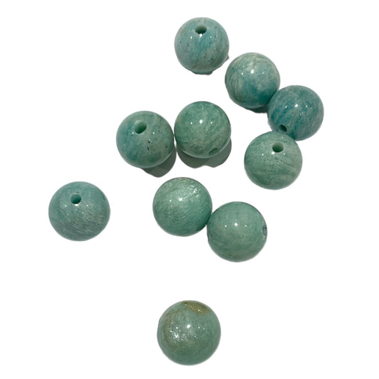 Lot de 10 perles Amazonite – Trou de 1,5 mm