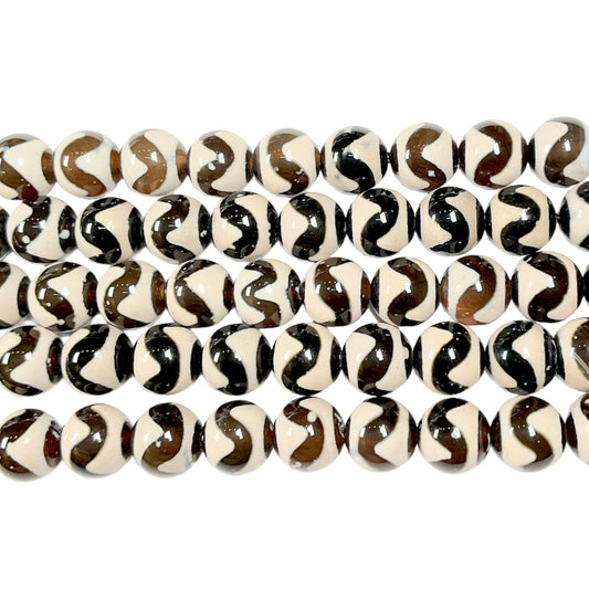 Fil de perle Agate du Tibet Dzi #9 - Foliesbijoux