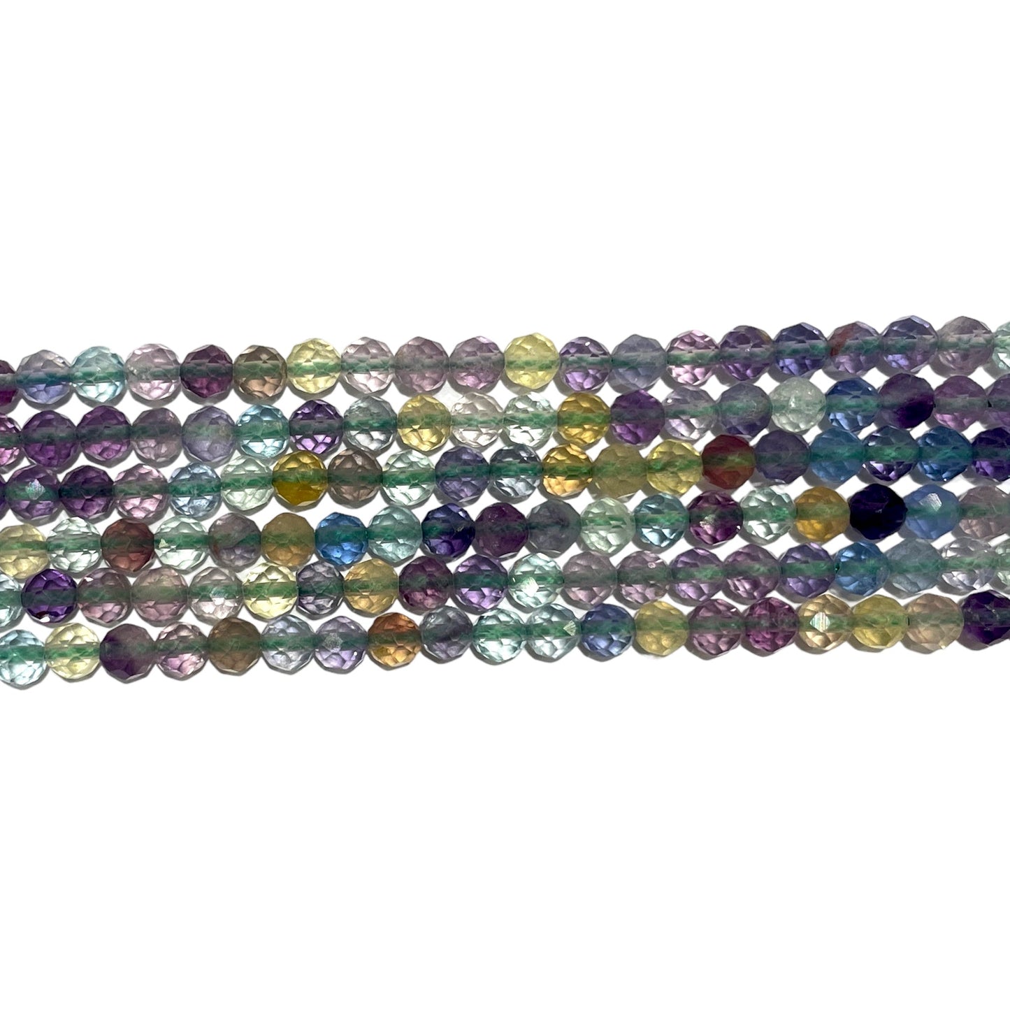 Fil de perles facettées Fluorine multicolore