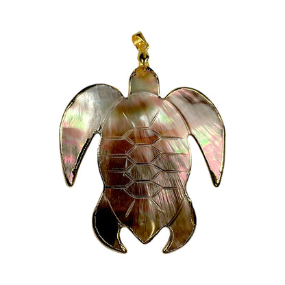 Pendentif forme tortue en nacre grise