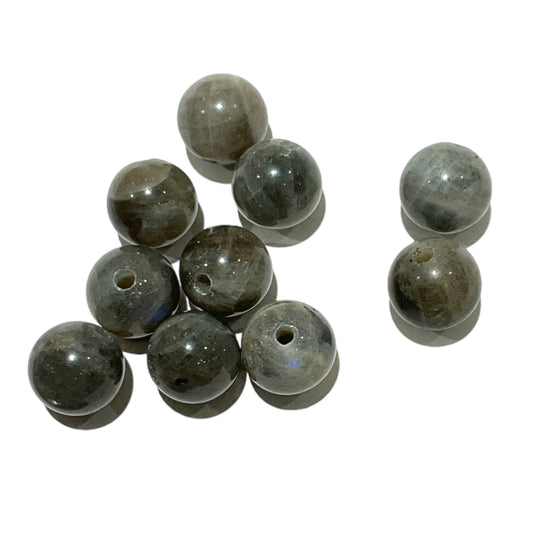 Lot of 10 Labradorite Beads - 1.5mm Hole