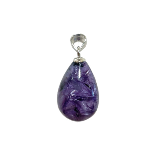 Pendentif Charoite goutte - Foliesbijoux