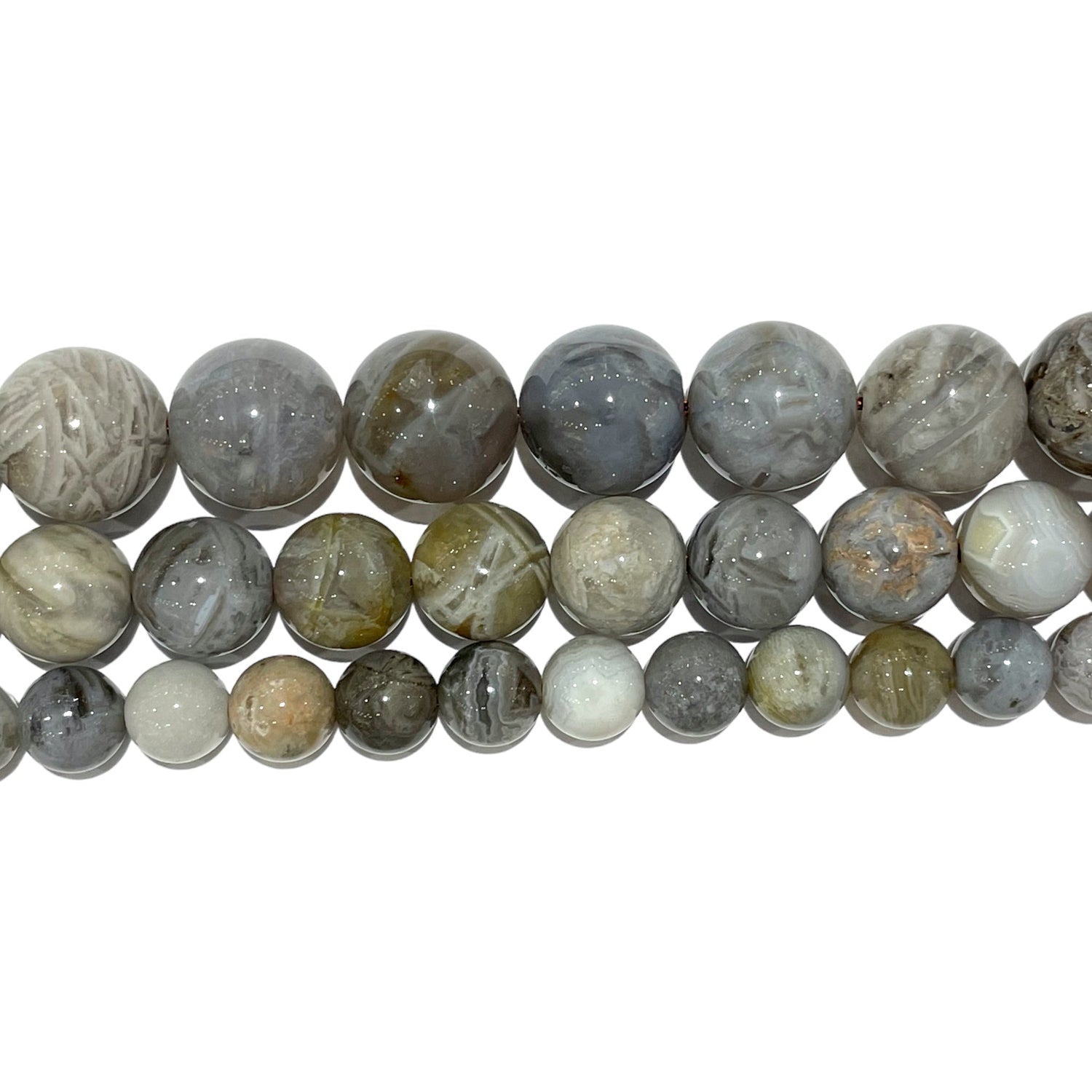 Fil de perle Agate feuille de bambou A+ - Foliesbijoux