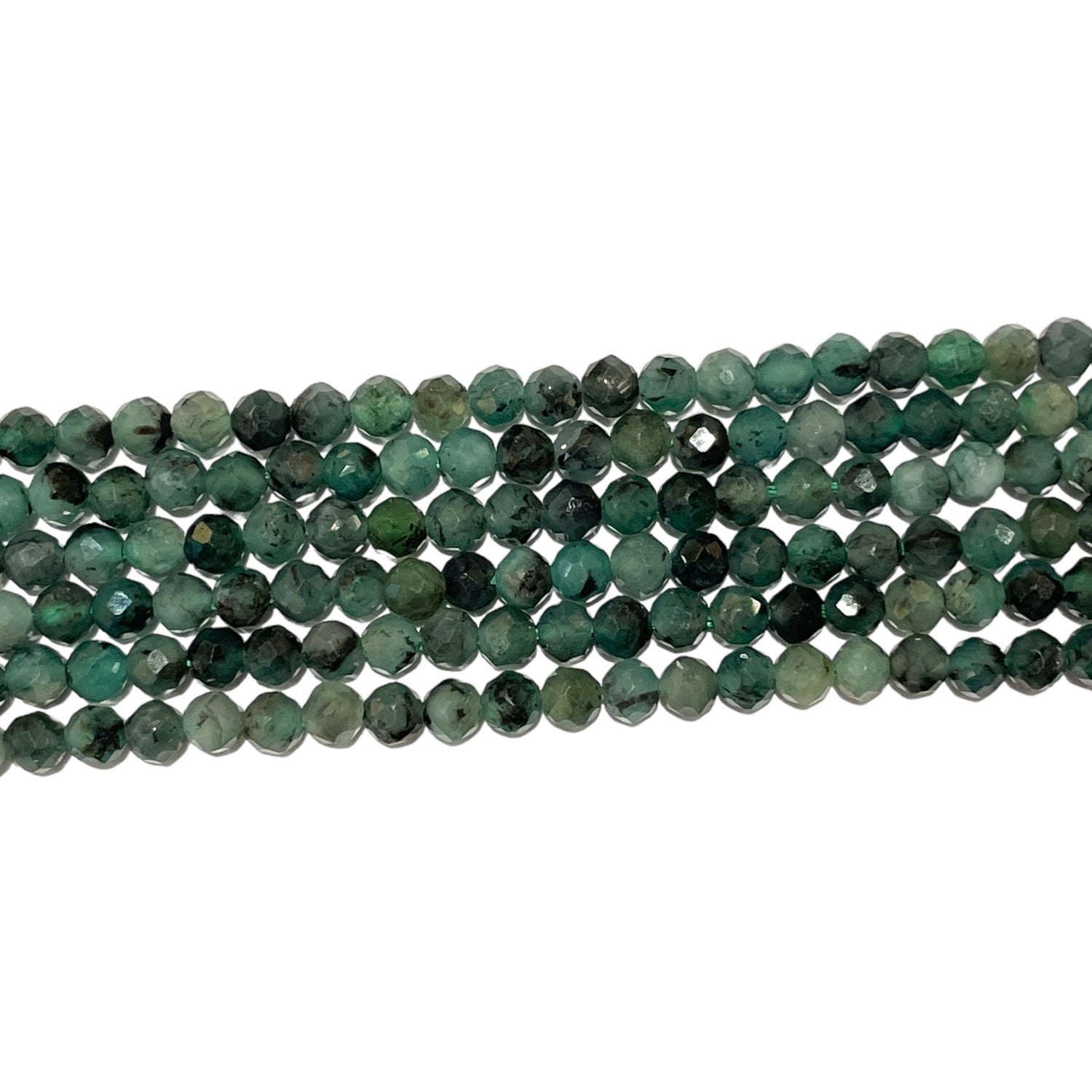 Fil de perles facettées Emeraude - Foliesbijoux