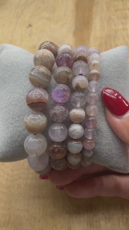 Bracelet Améthyste avec inclusion Agate crazy AA