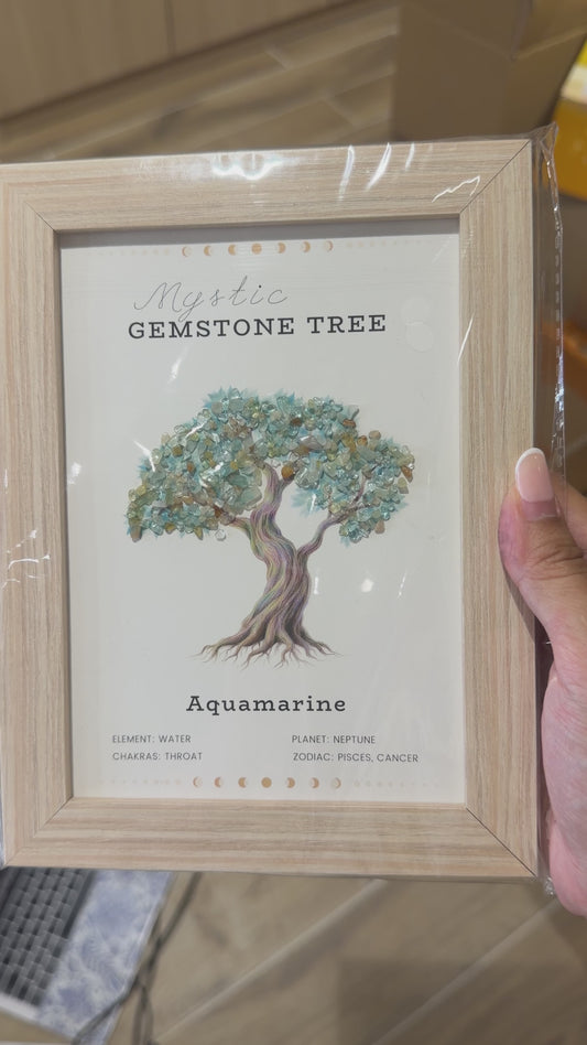 Cadre Arbre de vie Aigue marine 20,5x15.5 cm