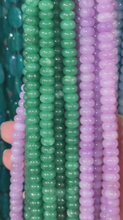 Fil de perle rondelles Jade teinté 5x8 mm (23 coloris disponible)