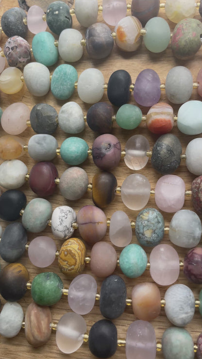 Fil de perles multi pierre matte