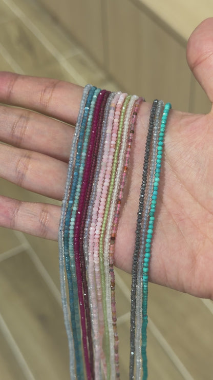 Fil de perles facettés 1x2 mm (14 pierres disponible)