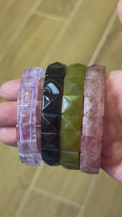 Bracelet à 2 trous AA+ 12x12 mm (31 pierres disponible) #7 NEW RESTOCK