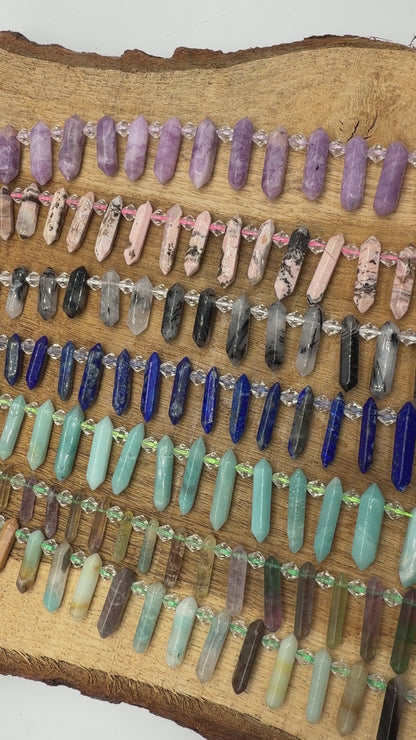 Pointed pendant wire 6-8x25-30 mm (15 stones available)