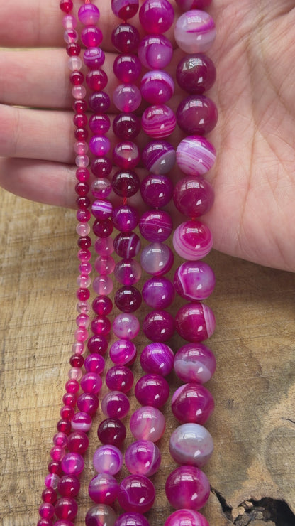 Fil de perle Agate rose chauffée