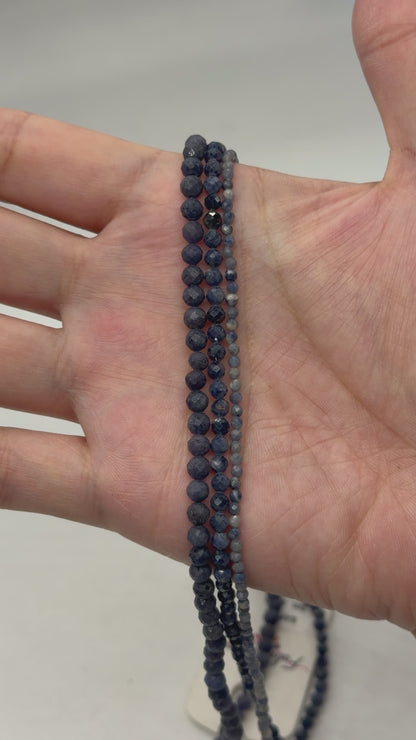 Fil Saphir en perle facetté