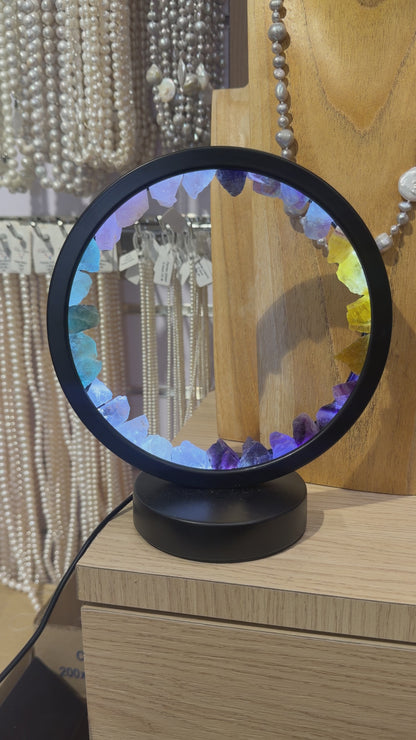 Lampe en pierre naturelle brute ronde
