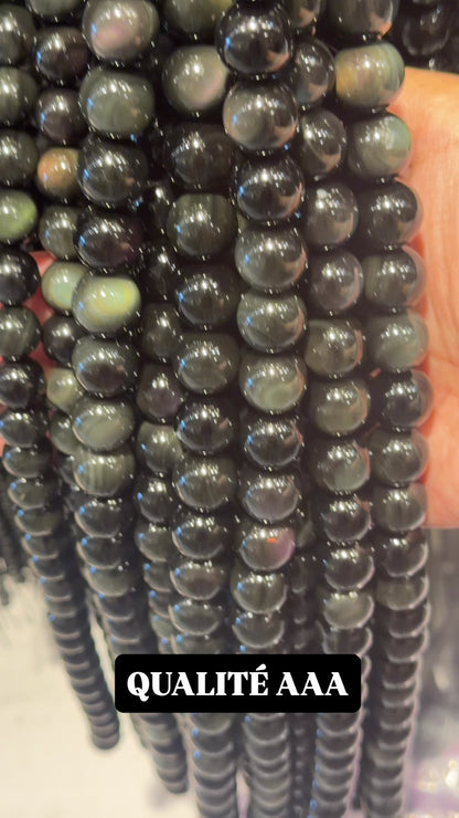 Fil de perle Obsidienne oeil céleste AA/AAA — RESTOCK NEW