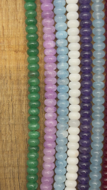 Fil de perle rondelles Jade teinté 5x8 mm (23 coloris disponible)