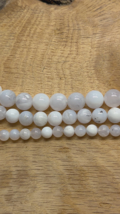 Fil de perle Opale Blanche AAA