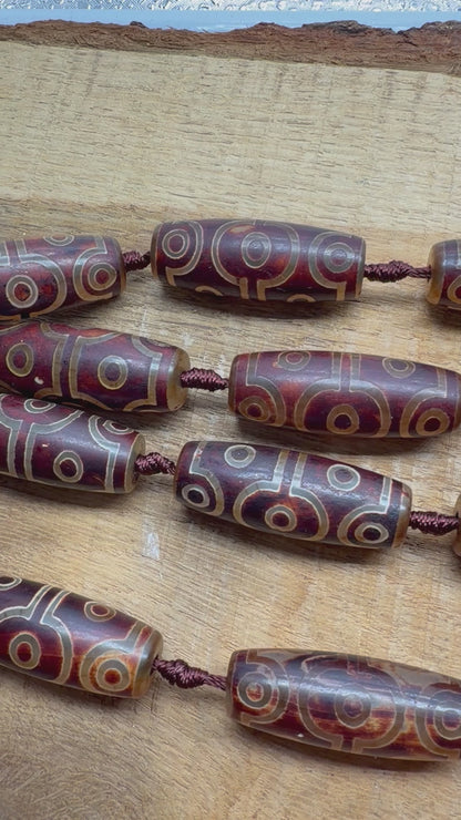 Fil Agate du Tibet Dzi #14x40 mm #31-B