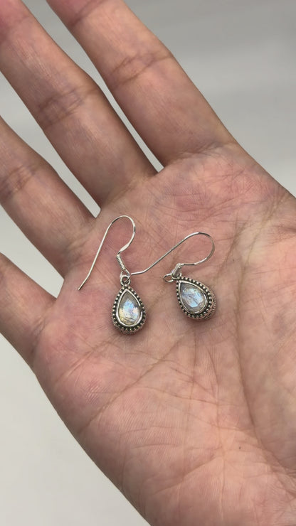 Boucle d'oreille Pierre de lune facetté