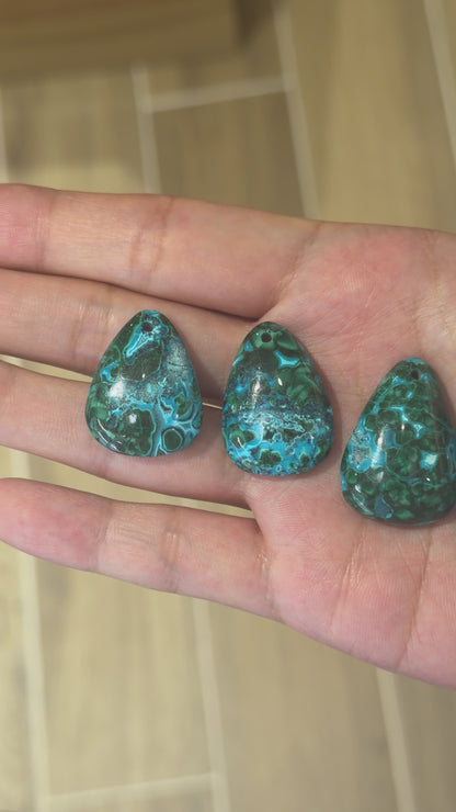 Pendentif en Chrysocolle avec malachite AAA