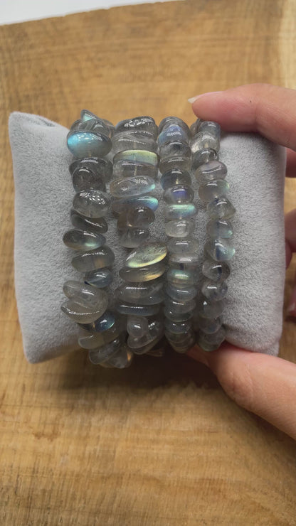 Bracelet baroque Labradorite AAA (Diamètre aléatoire 5-10 mm)