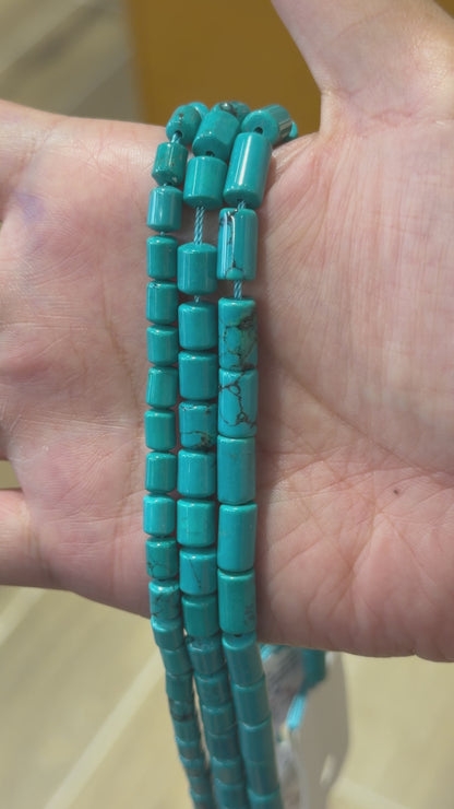 Fil de perles tube Turquoise de Chine
