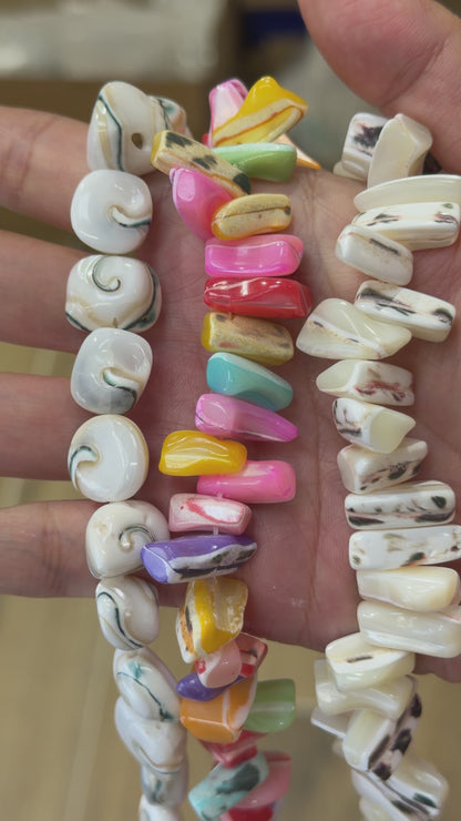 Fil de perle forme diverse Nacre (3 formes disponibles)