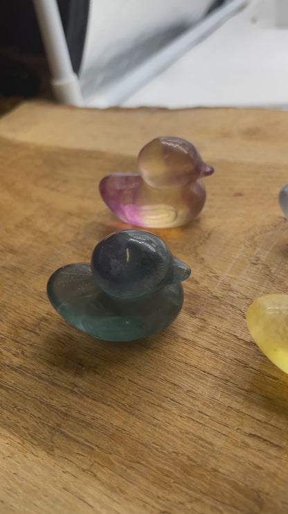 Figurine Canard en Fluorine multicolore