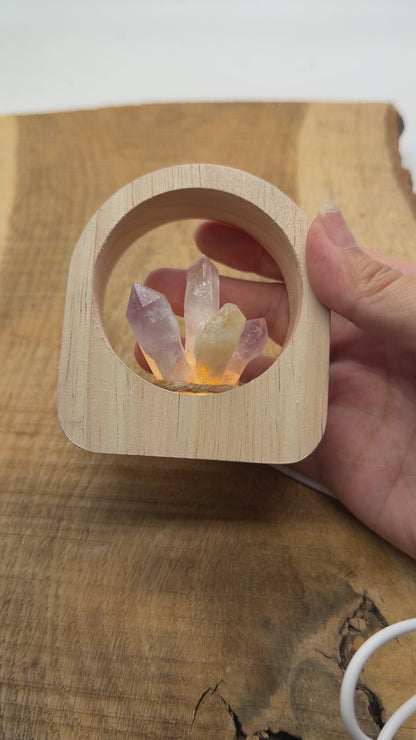 Lampe de nuit/Veilleuse en mini druse (3 pierres disponible) — Alimentation USB-A