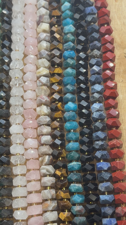 Fil de perles rondelles facetté 5x11 mm (13 coloris disponible)